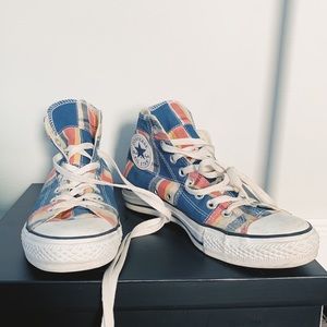 Plaid Converse Hi-tops